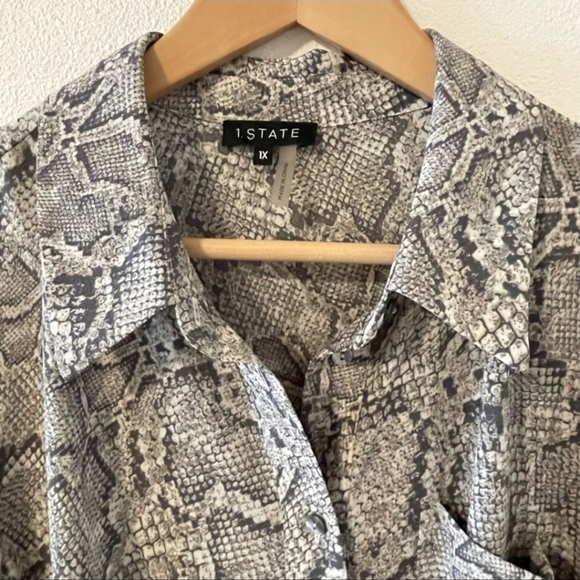 Host Pick 1. State Snake Print Maxi Dress Grey 1x - Picture 5 of 13